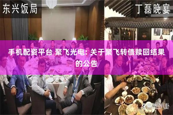 手机配资平台 聚飞光电: 关于聚飞转债赎回结果的公告