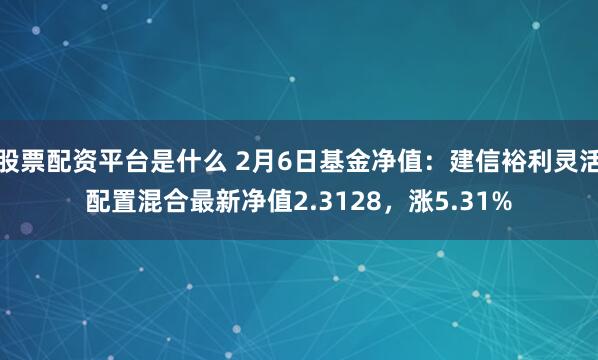 股票配资平台是什么 2月6日基金净值：建信裕利灵活配置混合最新净值2.3128，涨5.31%